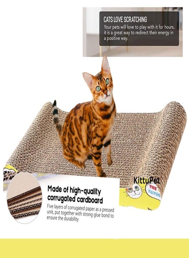 KittuPet وسادة خدش للقطط من كيتو بيت، مصنوعة من الكرتون المقوى، بتصميم تفاعلي وملمس خدش فاخر، متينة وقابلة للاستخدام على الوجهين. - Image 3